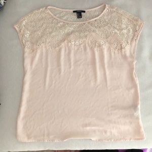 Forever 21 Tan with Lace Blouse